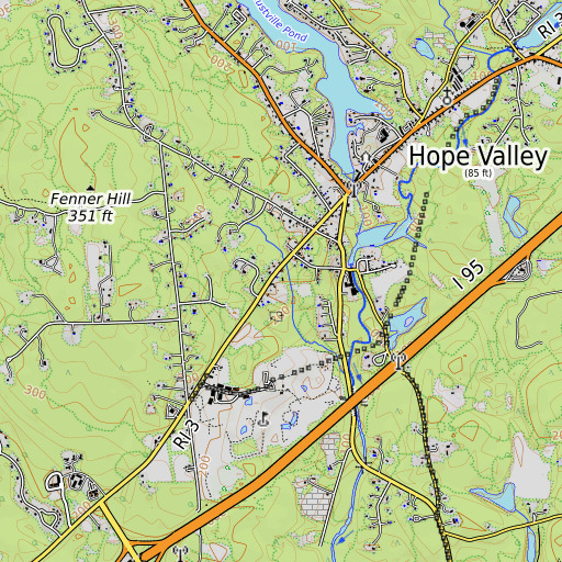 OpenTopoMap map of Carpenter Plot, RI