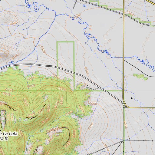 OpenTopoMap map of Higgins Spring, CO