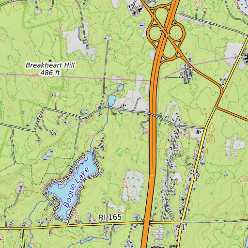 OpenTopoMap map of Lewis Plot, RI