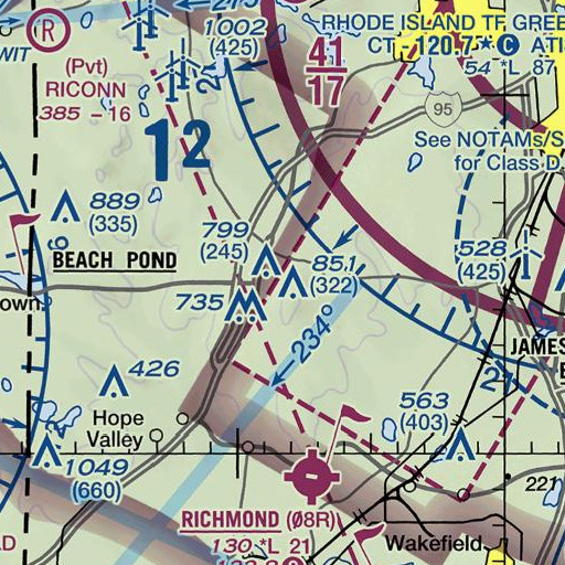 FAA VFR chart of Lillibridge Plot, RI