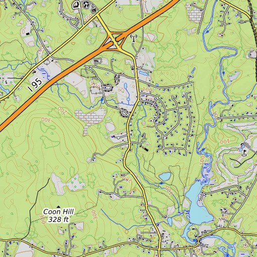 OpenTopoMap map of Nathan Collins Plot, RI