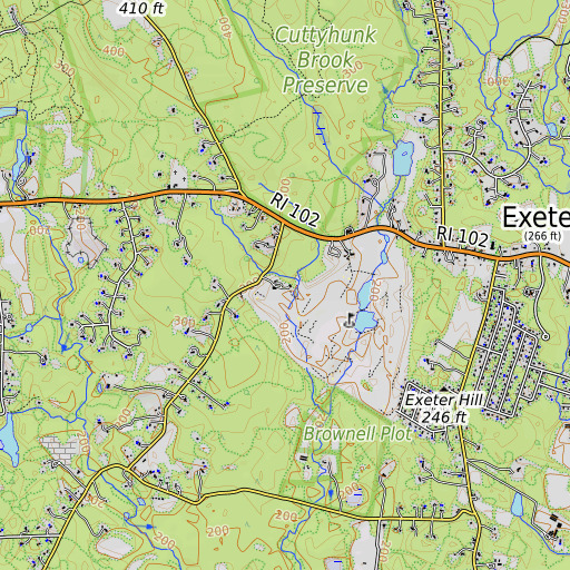 OpenTopoMap map of Reynolds Plot, RI