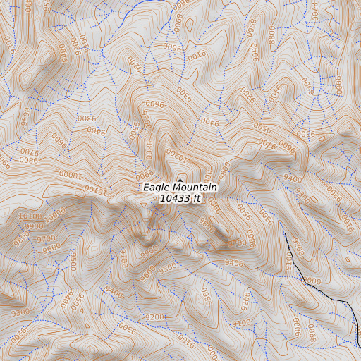 OpenTopoMap map of Eagle Mountain, CO