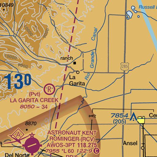 FAA VFR chart of Wilson Arroyo, CO