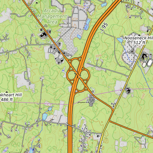 OpenTopoMap map of Interchange 5, RI