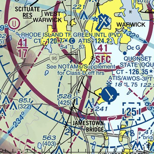 FAA VFR chart of Interchange 7, RI