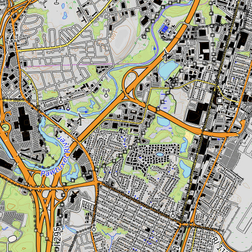 OpenTopoMap map of Interchange 13, RI