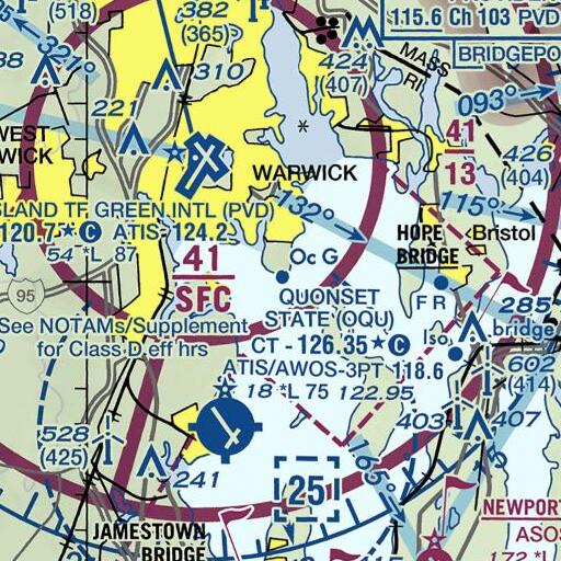 FAA VFR chart of Warwick Light, RI