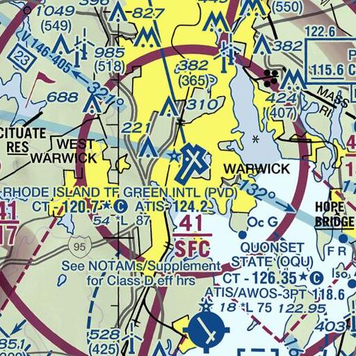 FAA VFR chart of William J Cole Plot, RI