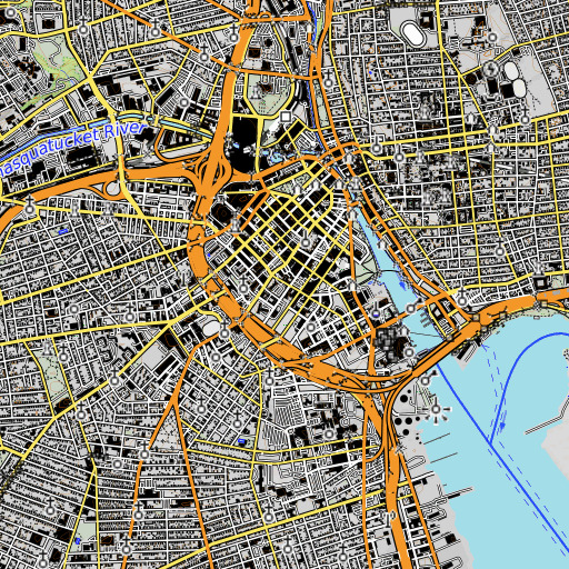 OpenTopoMap map of Abbott Park, RI