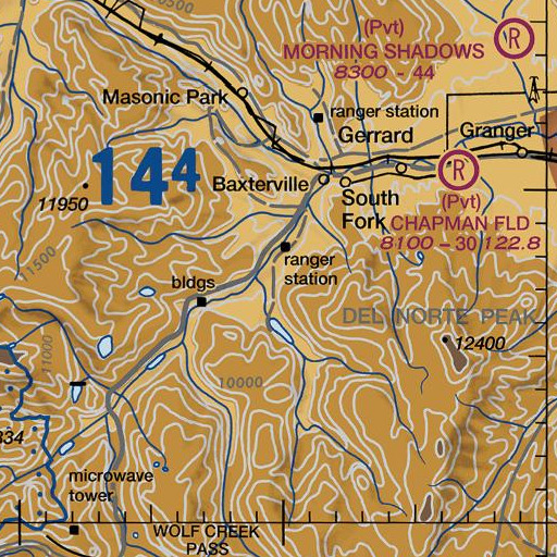 FAA VFR chart of Mill Creek, CO