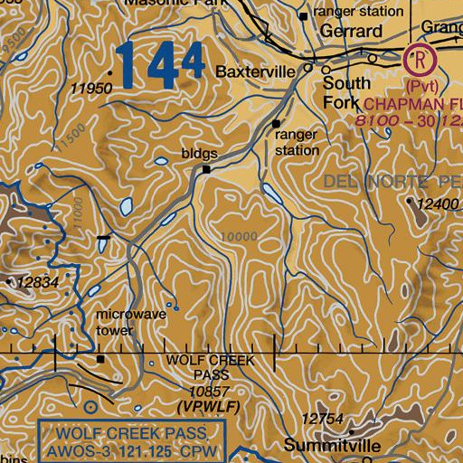 FAA VFR chart of Cattle Mountain, CO
