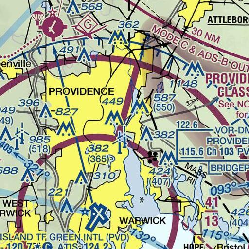 FAA VFR chart of Interchange 3, RI
