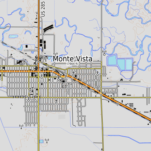 OpenTopoMap map of Marsh Elementary School, CO
