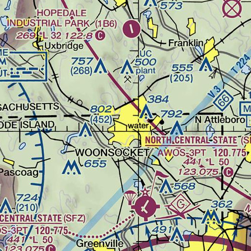 FAA VFR chart of Pulaski Square, RI