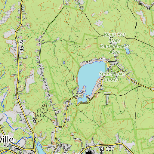 OpenTopoMap map of YWCA Beach, RI