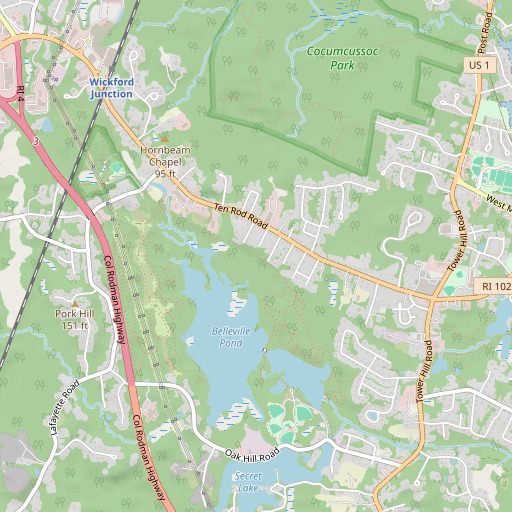 OpenStreetMap map of Ryan Park, RI