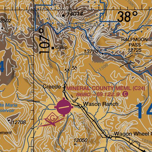FAA VFR chart of Mammoth Mountain, CO