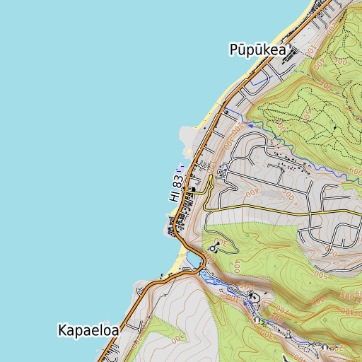 OpenTopoMap map of Kapoʻo, HI