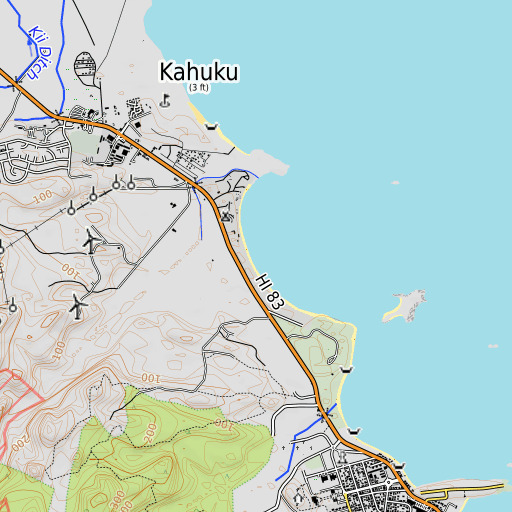 OpenTopoMap map of Kō, HI