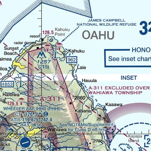 FAA VFR chart of Kokololio Stream, HI