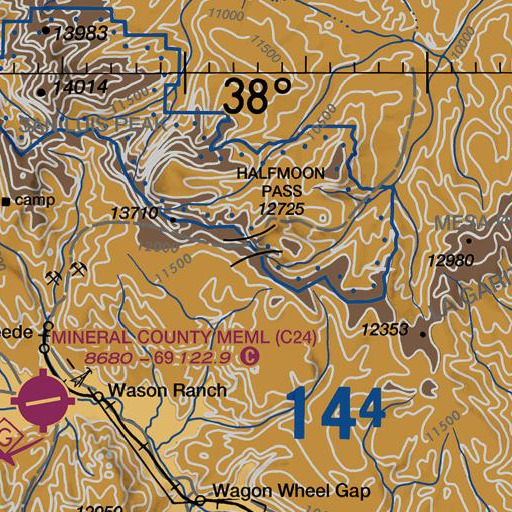 FAA VFR chart of Halfmoon Pass, CO