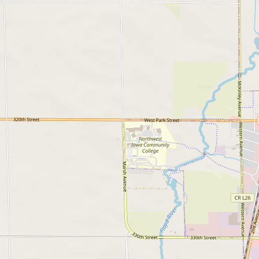 OpenStreetMap map of Cherokee Hall, IA