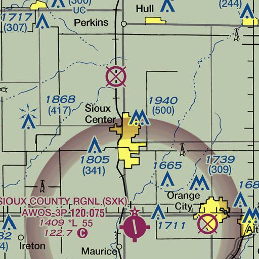 FAA VFR chart of Art Building, IA