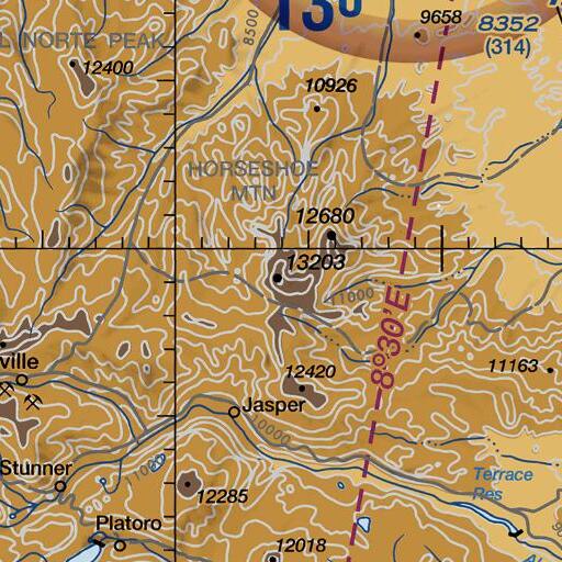 FAA VFR chart of Bennett Peak, CO