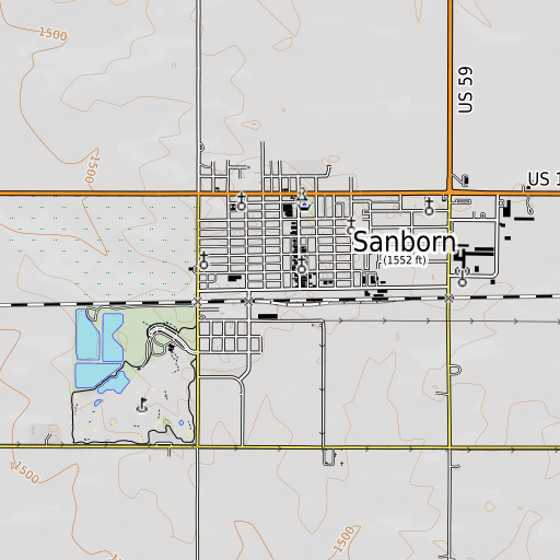 OpenTopoMap map of Hartog Elevator Incorporated Elevator, IA