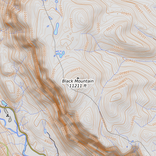 OpenTopoMap map of Black Mountain, CO