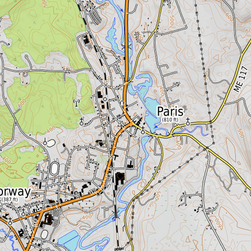 OpenTopoMap map of Paris Public Library, ME