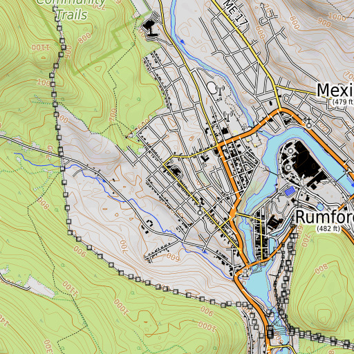 OpenTopoMap map of Roy House School, ME