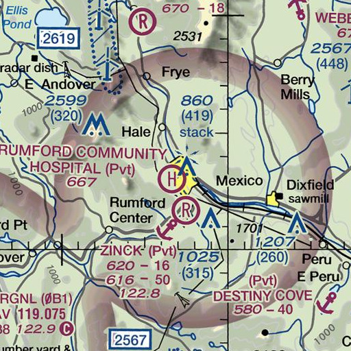 FAA VFR chart of Rumford Elementary School, ME