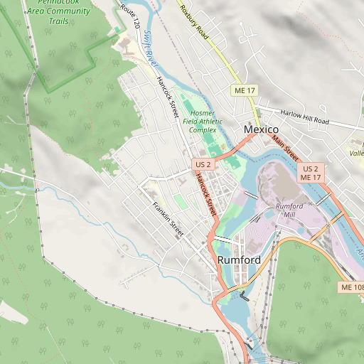 OpenStreetMap map of Rumford Elementary School, ME