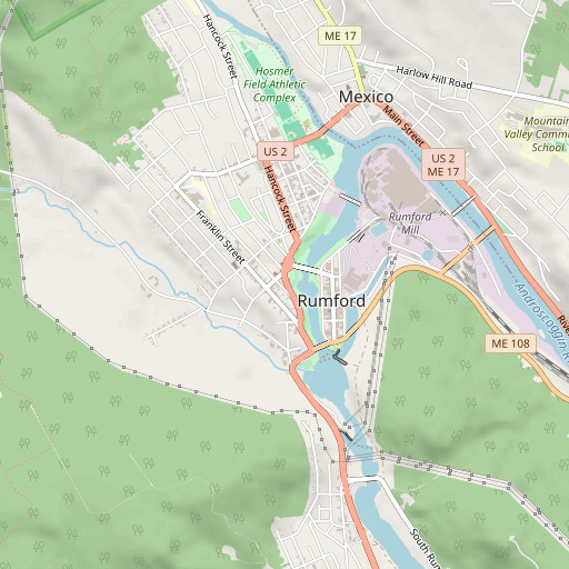 OpenStreetMap map of Rumford Public Library, ME