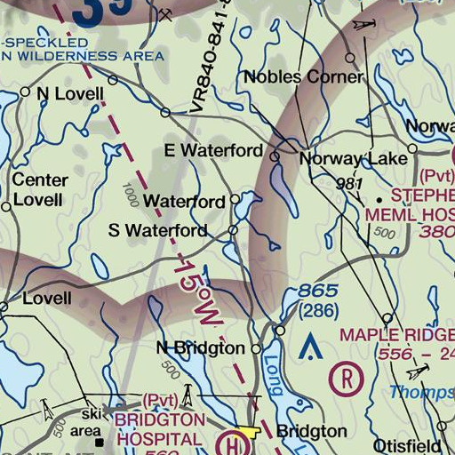FAA VFR chart of Stanwood Mountain, ME