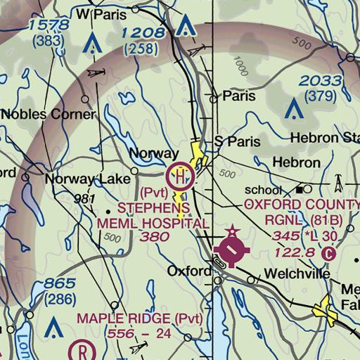FAA VFR chart of Steep Falls, ME