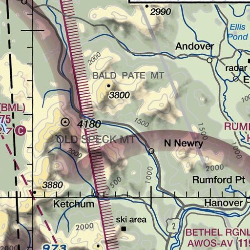 FAA VFR chart of Step Falls Preserve, ME