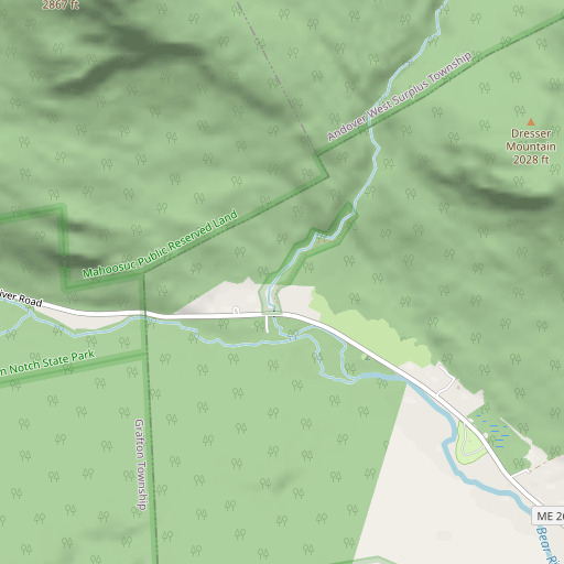 OpenStreetMap map of Step Falls Preserve, ME