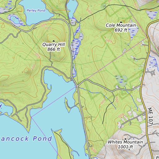 OpenTopoMap map of Sucker Brook, ME