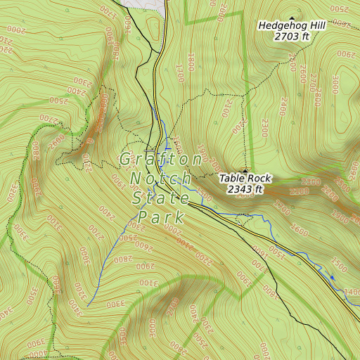 OpenTopoMap map of Table Rock Trail, ME