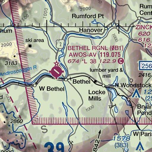 FAA VFR chart of Telstar Middle School, ME