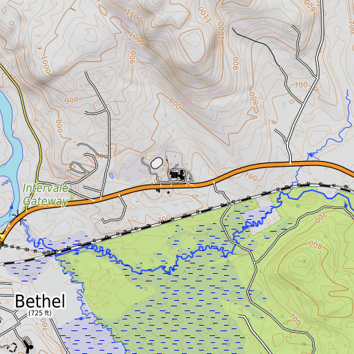 OpenTopoMap map of Telstar Middle School, ME