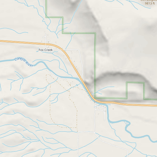 OpenStreetMap map of Fox Creek, CO