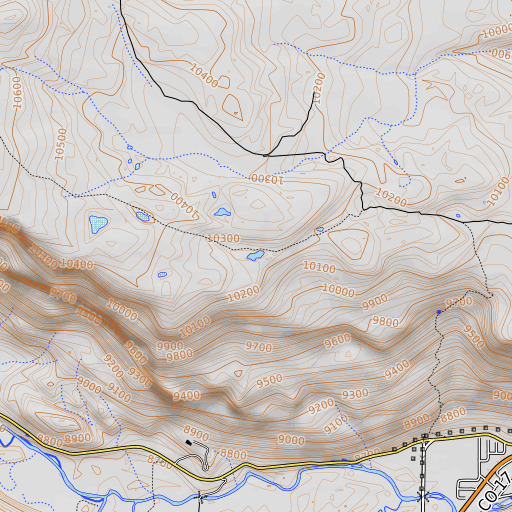 OpenTopoMap map of Hidden Lake, CO