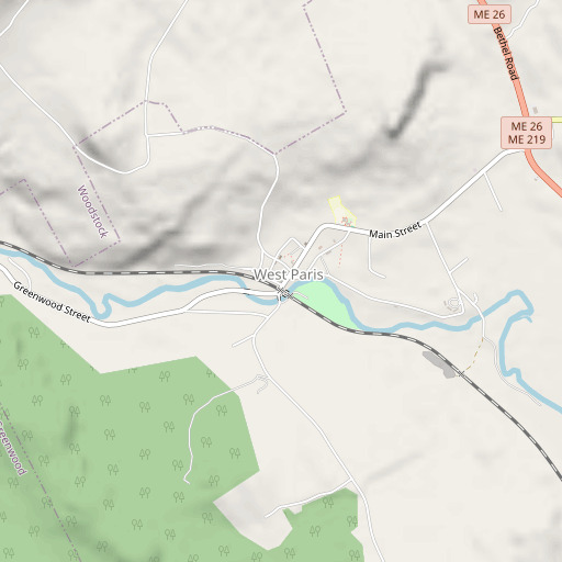OpenStreetMap map of West Paris Post Office, ME