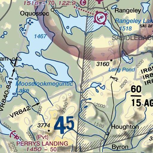 FAA VFR chart of Bemis Trail, ME