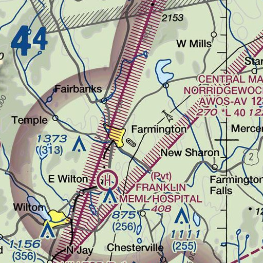 FAA VFR chart of Cascade Brook School, ME