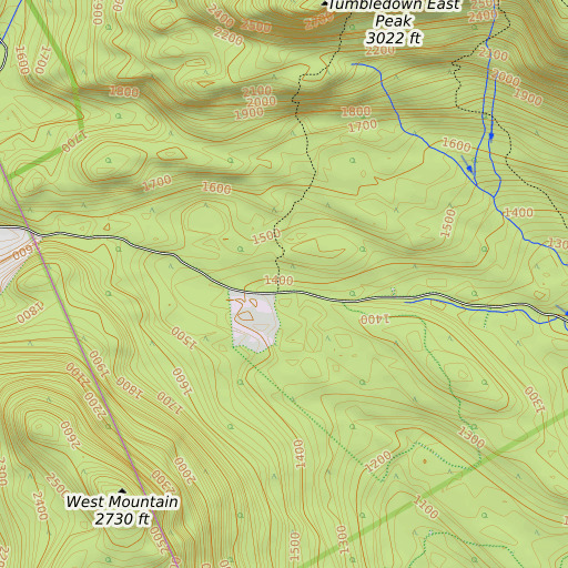 OpenTopoMap map of Chimney Trail, ME